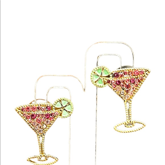 SUGARFIX by BaubleBar Cosmopolitan Drop Earrings gold finish pierced retired - Picture 4 of 6